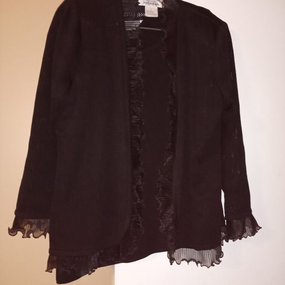 Exclusively misook, L, Black Skirt, Jacket, Top - Picture 2 of 4
